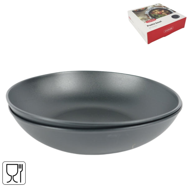 Curver Deep Plate Black 22 Cm Set Of 2