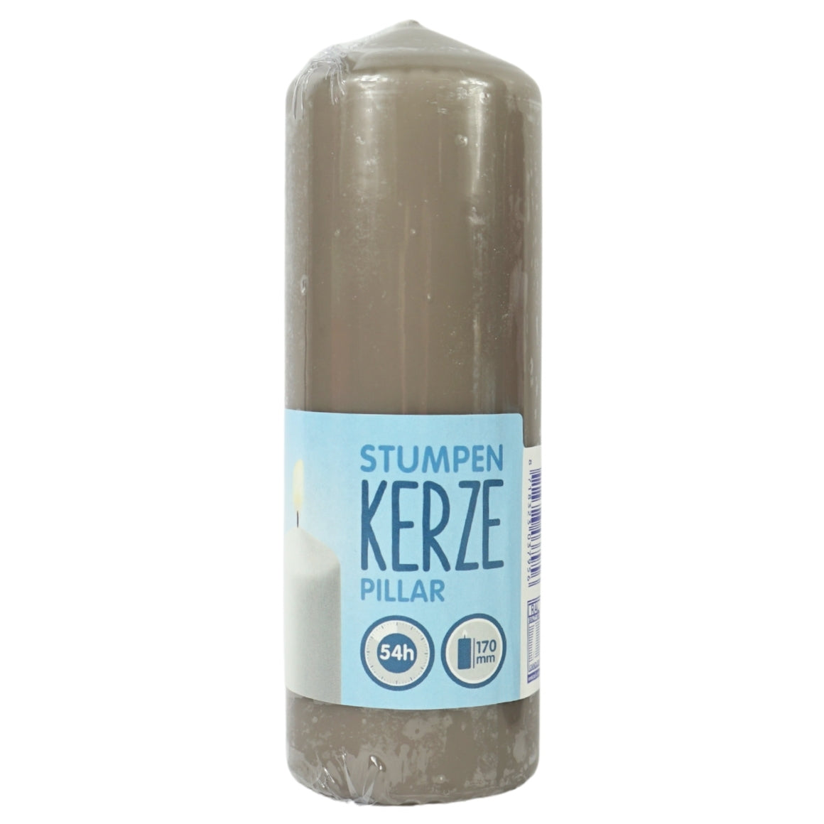 Grey Pillar Candle 6 X 17 Cm