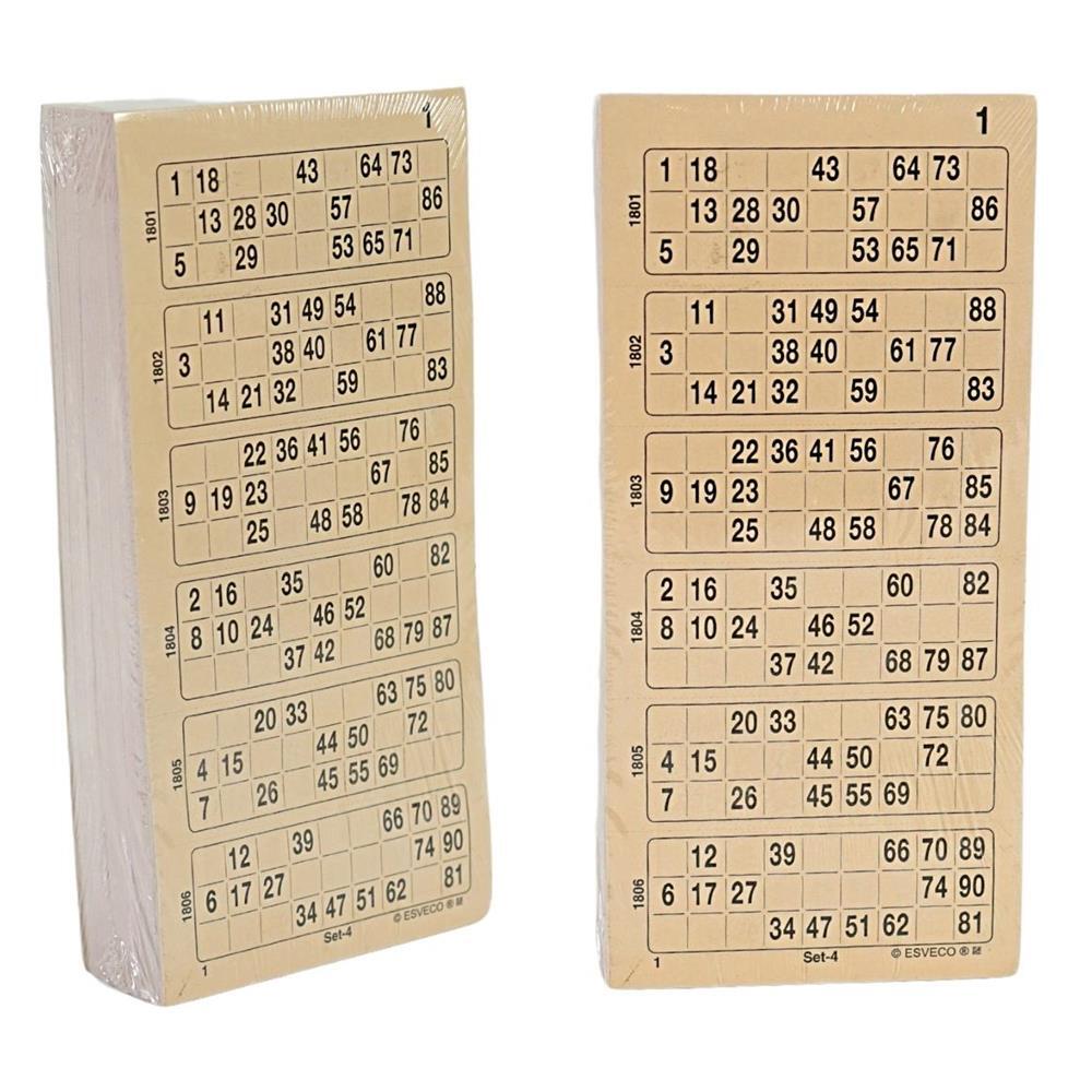400175 Bingo Cards 1-90 Perforated 4 Thick Single