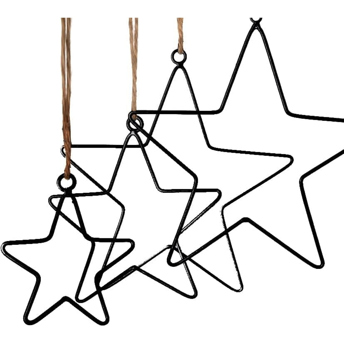 Christmas Star Ornament Black 30 Cm Set Of 4