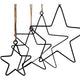 Christmas Star Ornament Black 30 Cm Set Of 4