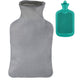 Relaxdays Hot Water Bottle With Cover Turquoise/grey 2 L