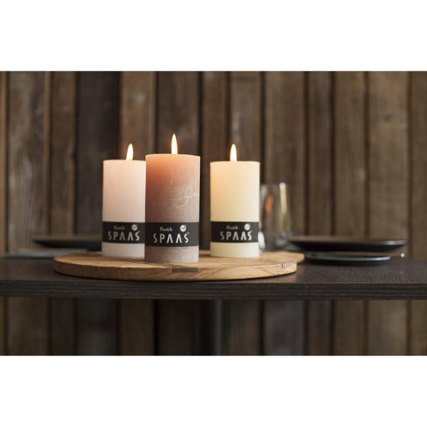 (r) Lumanare Pilon Spaas Roz Rustic 7 X 13 Cm