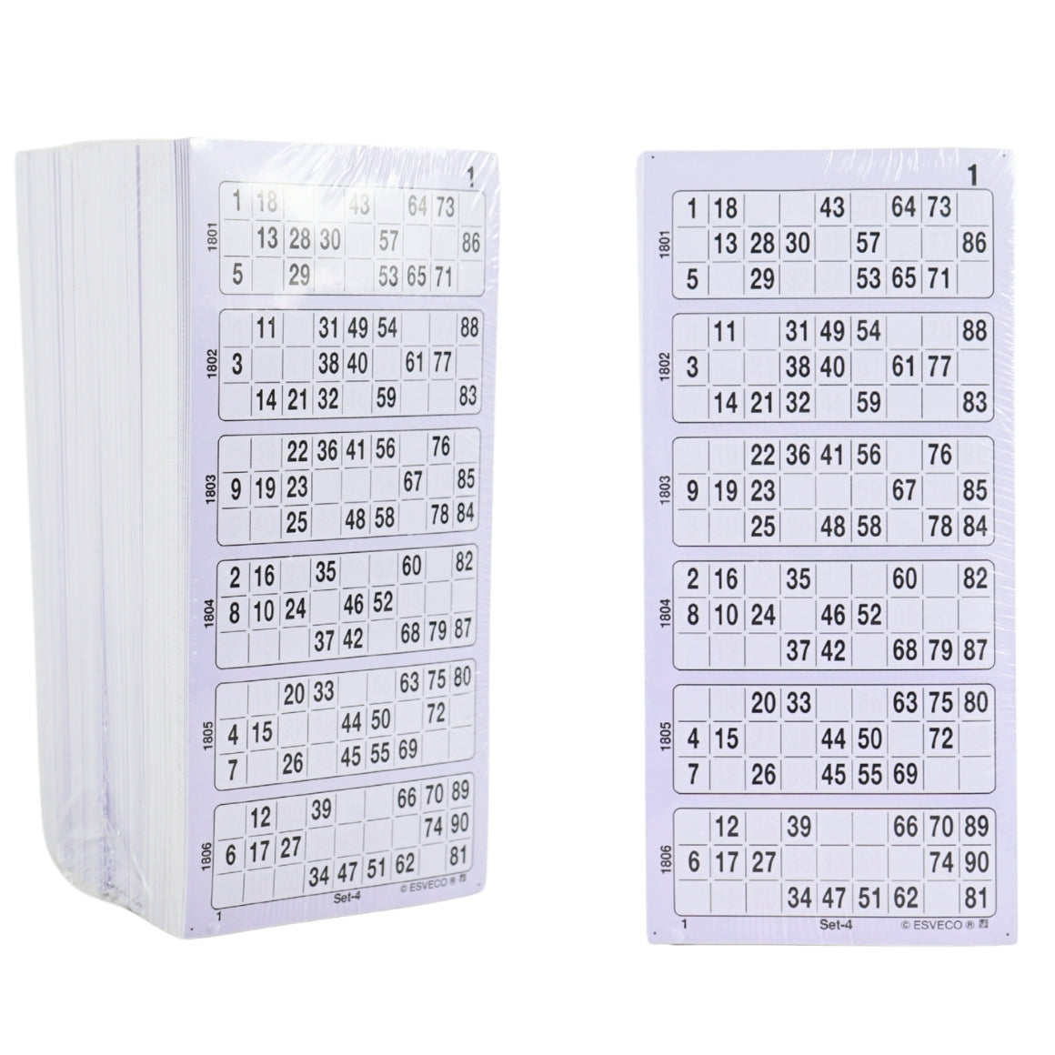 400216 Bingo Cards 1-90 Unperforated 11 Thick Single