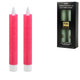 Ptmd Battery-operated Led Dinner Candle Bright Pink 2.2 X 16 Cm Set Of 2