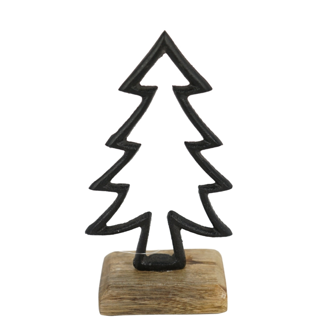 Pine Tree Sculpture On Black Mango Wood Base 17 Cm