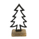 Pine Tree Sculpture On Black Mango Wood Base 17 Cm
