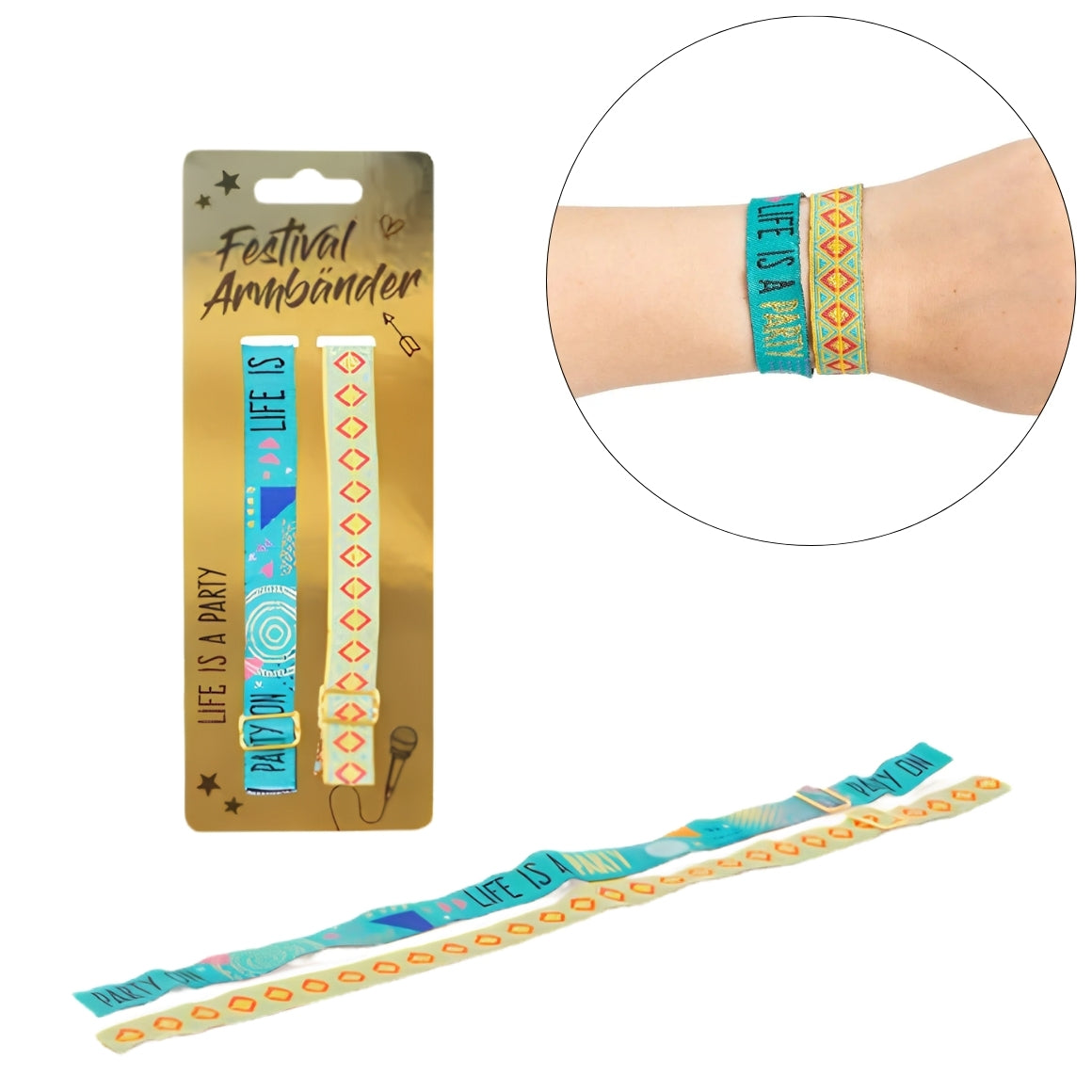 Festival Bracelet Life Is A Party Set Of 2
