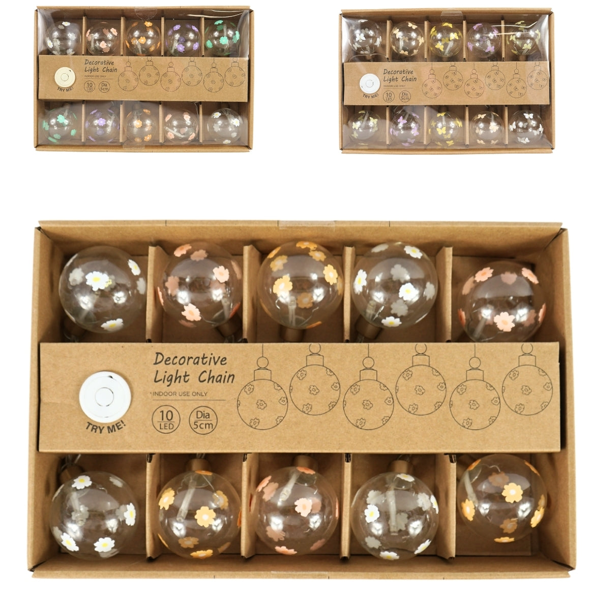 Light Chain 10 Led Battery Operated 320 Cm Assorted