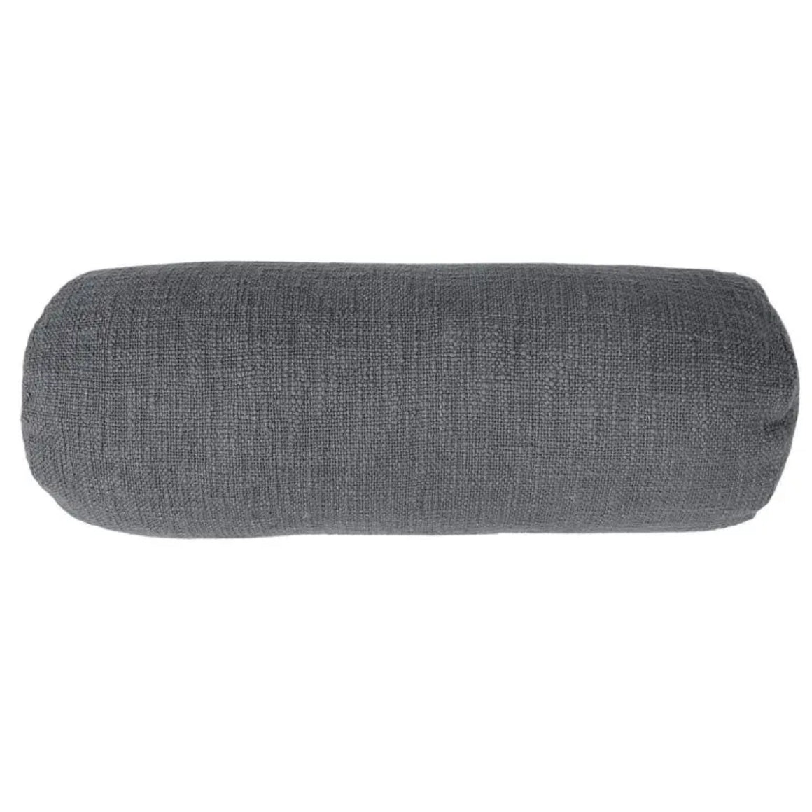 Tiseco Bolster Cushion Cotton Slub Grey 15 X 45 Cm