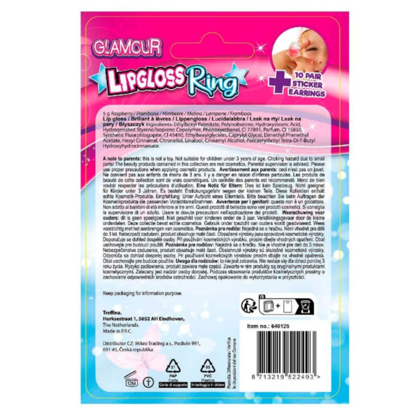 Glamor Lip Gloss Ring And Earring Stickers 5 Cm