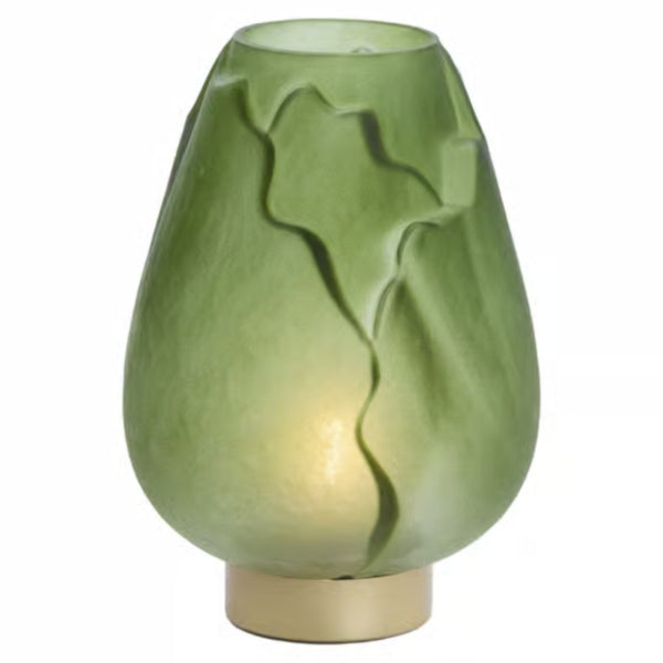 Light & Living Ginny Led Table Lamp Battery Operated Green Gold 27 Cm