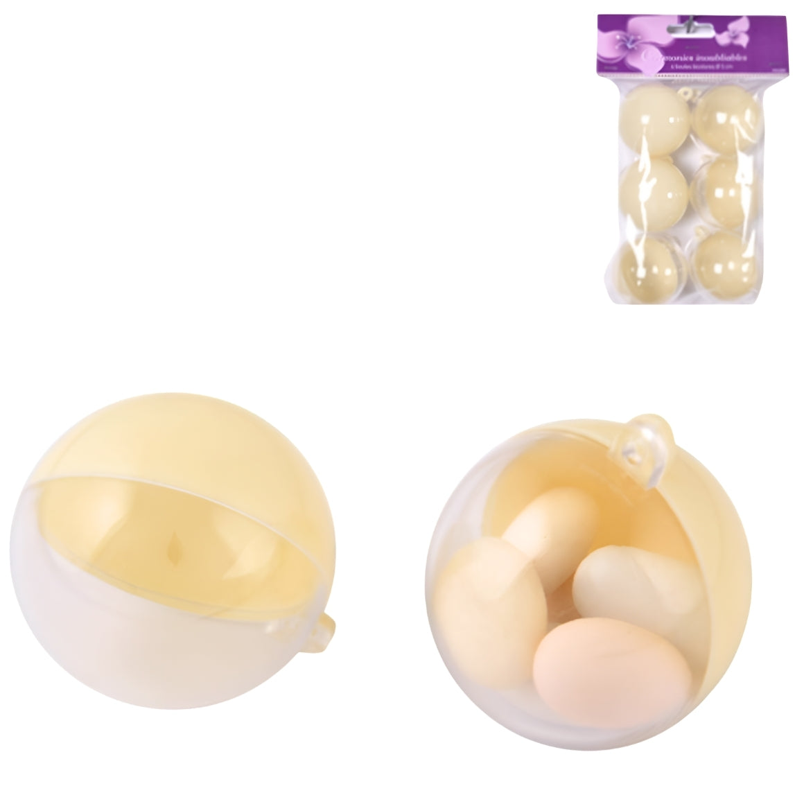 Pendant Ball Diy Cream Set Of 6
