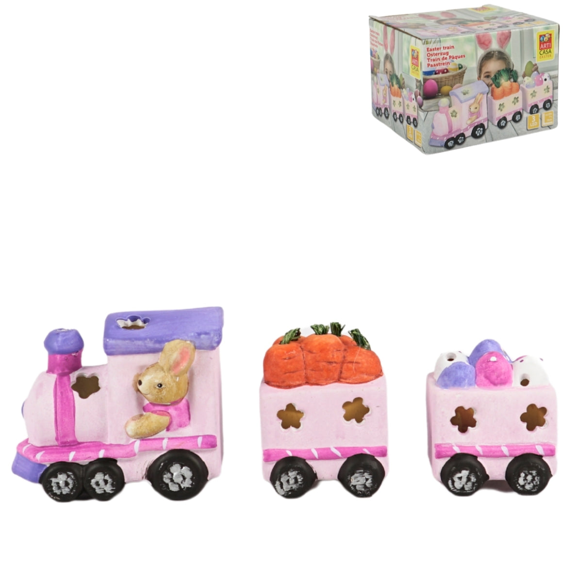 Pink Led Easter Train Battery Operated 29 Cm