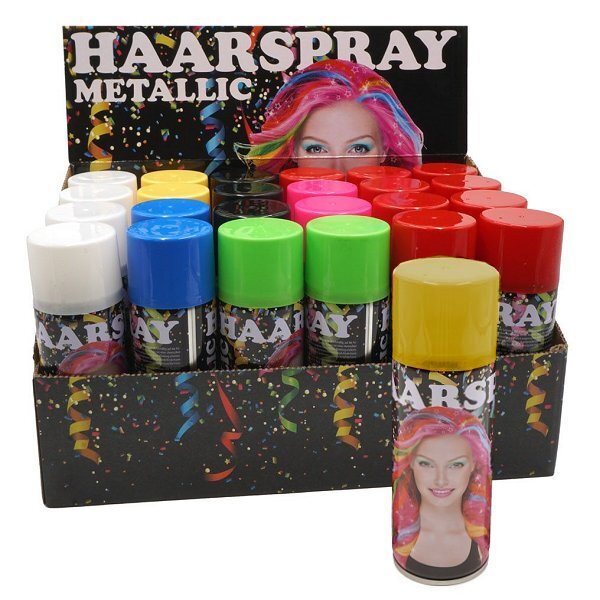 Yellow Party Hairspray Carnival Spray Can 250 Ml