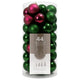 Shatterproof Christmas Baubles Berry 44 Pieces