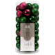 Shatterproof Christmas Baubles Berry 44 Pieces