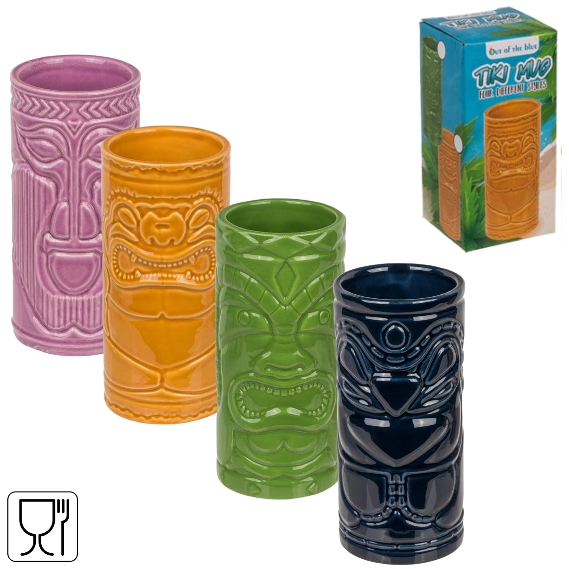Out Of The Blue Tiki Cup 250 Ml 4 Assorted
