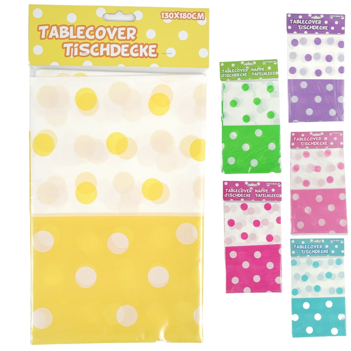 Synthetic Tablecloth Polka Dots 130 X 180 Cm