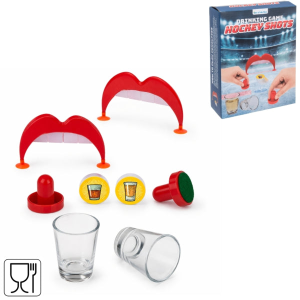 Jogo de beber fora do azul, tiros de hóquei, 8 peças
