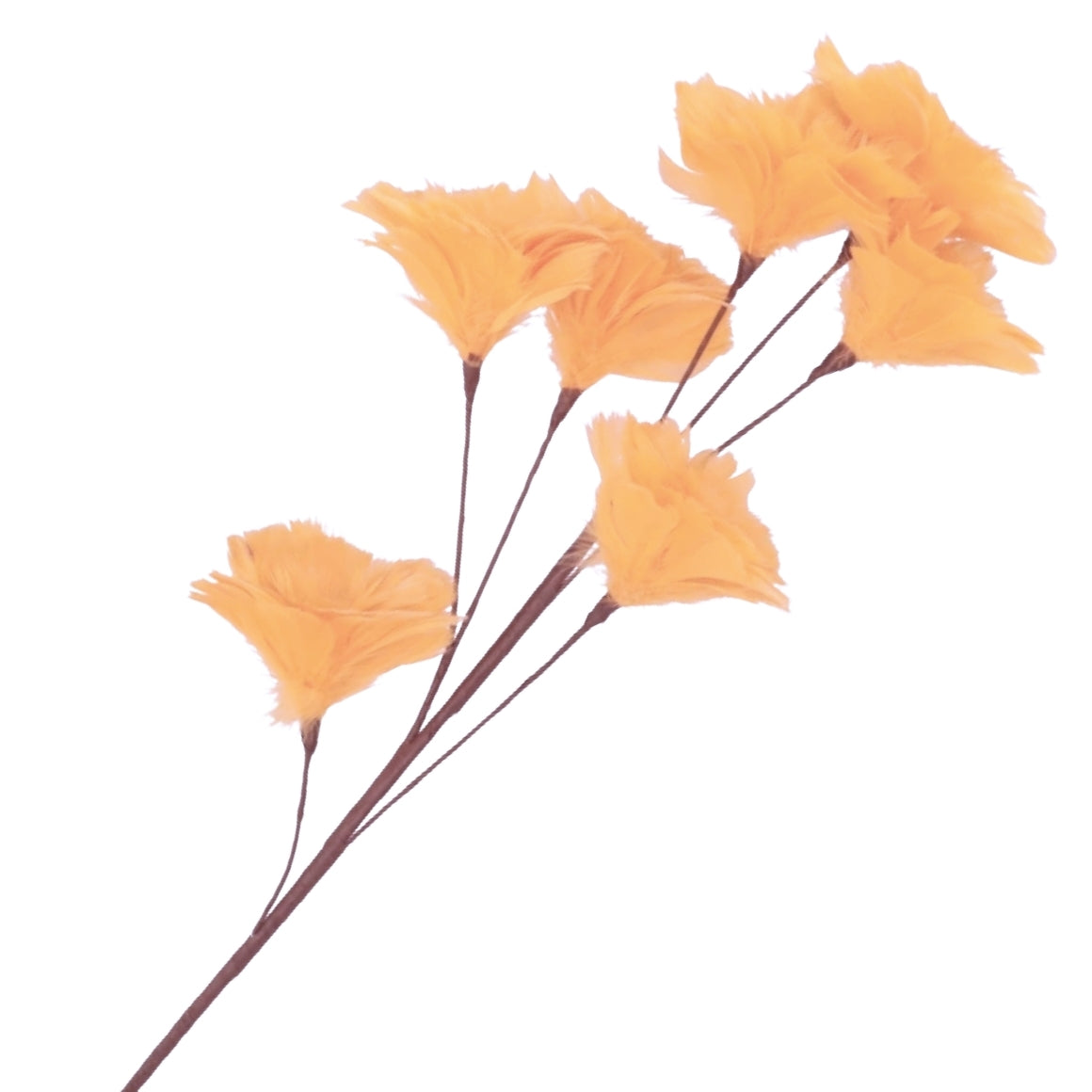 Artificial Branch Feather Flowers Orange 95 Cm