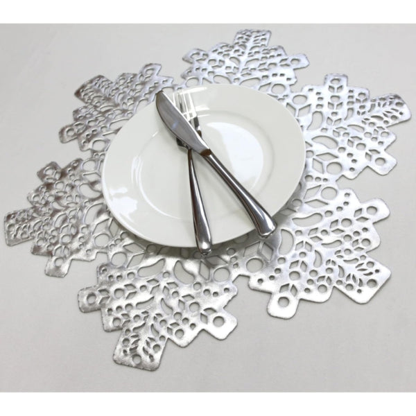 Christmas Snowflake Placemat Silver-colored 41 Cm