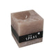 (r) Spaas Pillar Candle Rustic Square Taupe 10 X 10 Cm