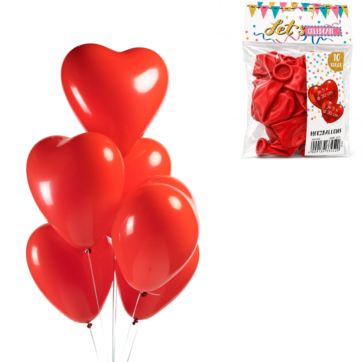 Red Heart Balloon 30 Cm 10 Pieces