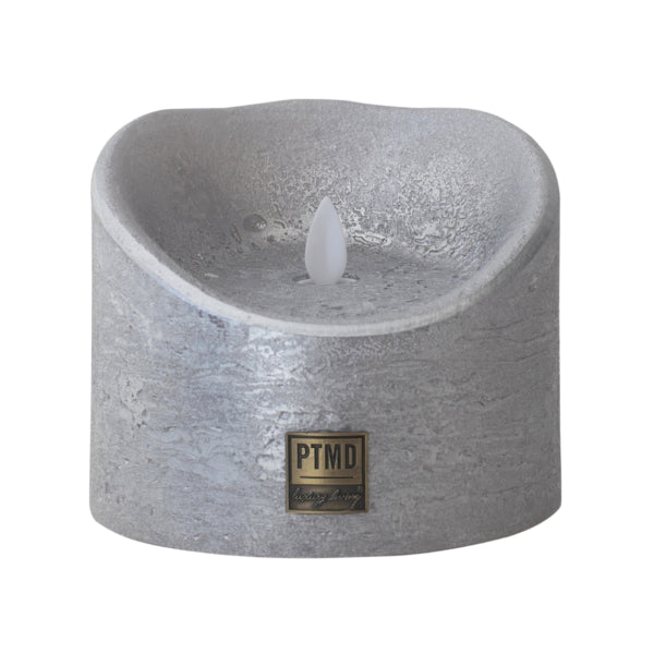 Ptmd Led Battery-operated Pillar Candle Xl Silver-colored 12.5 X 10 Cm