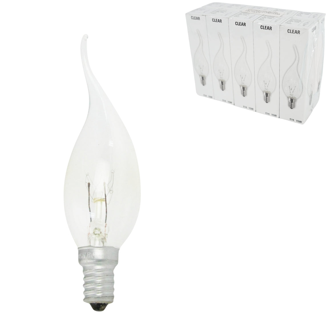 Light Bulb Candle Transparent E14 230v 15w