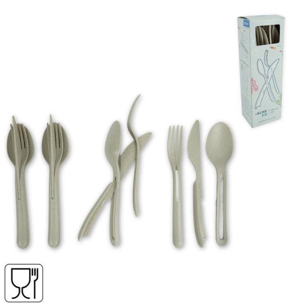 Koziol Klikk Juego De Cubiertos 22 Cm 12 Piezas