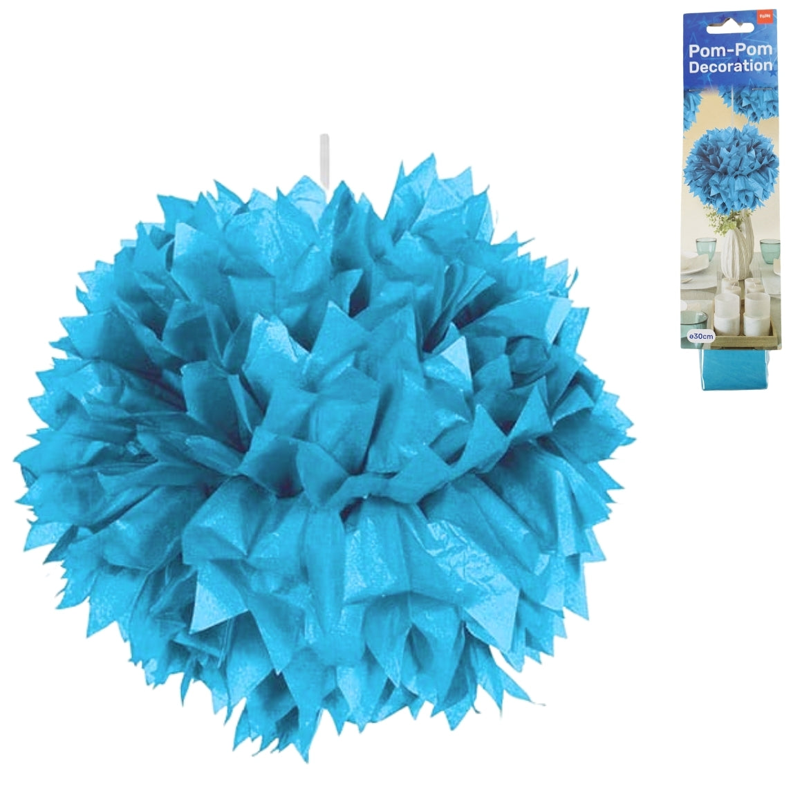 Folat Pompom Paper Azure Blue 30 Cm