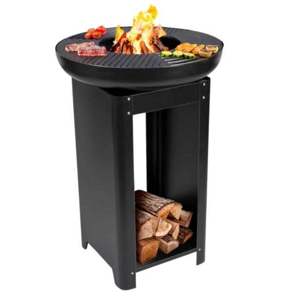 Alpina 2-i-1 Eldkorg Med Teppanyaki Grillplatta 90 Cm