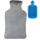 Relaxdays Hot Water Bottle With Cover Blue/grey 2 L
