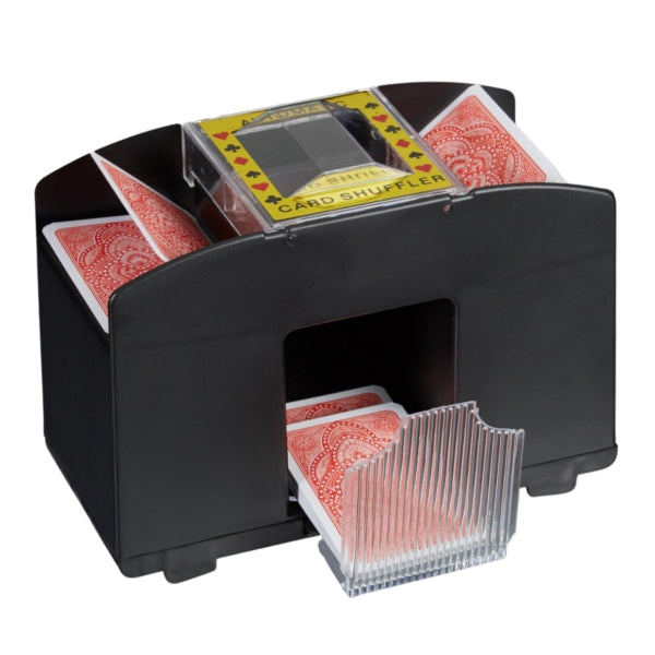 Mélangeur de cartes à piles Relaxdays noir 4 jeux