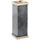 Ptmd Candle Holder Alanna Marble Black/gold 33.5 Cm