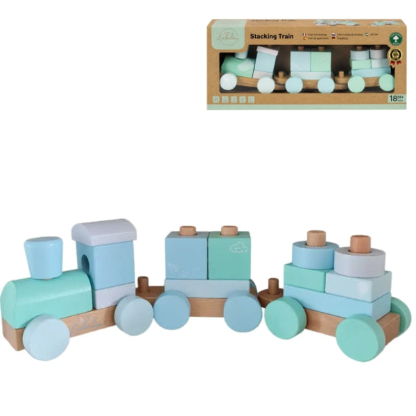 Liebelini Wooden Train Set Blue 40 Cm