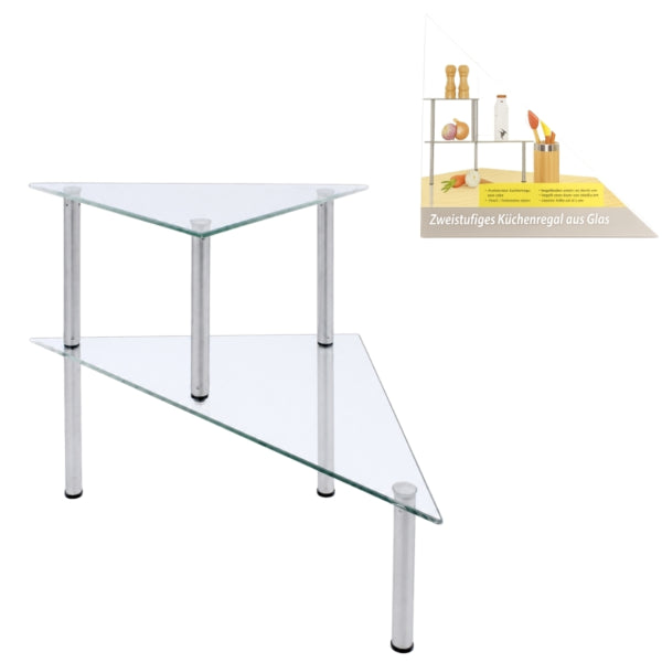 2-tier Glass Kitchen Rack 49 Cm