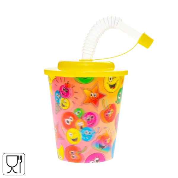 3d pohár so slamenými smajlíkmi 250 ml