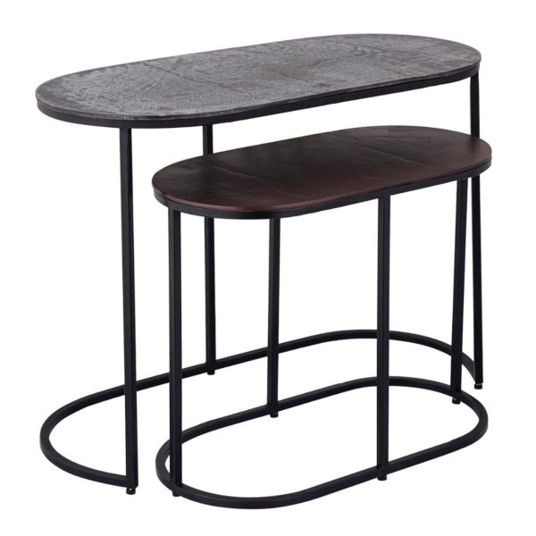 Ptmd Side Table Janca Aluminium 69 Cm Set Of 2