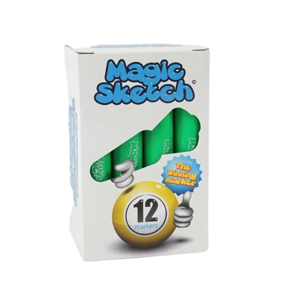 402075 Markere Magic Sketch Verde Cu Parfum 12 Cm Set De 12