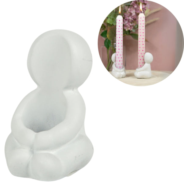 Candle Holder Hug White 8 Cm