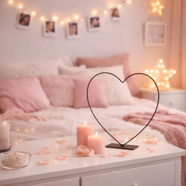 Decorative Heart Frame Black 58 Cm