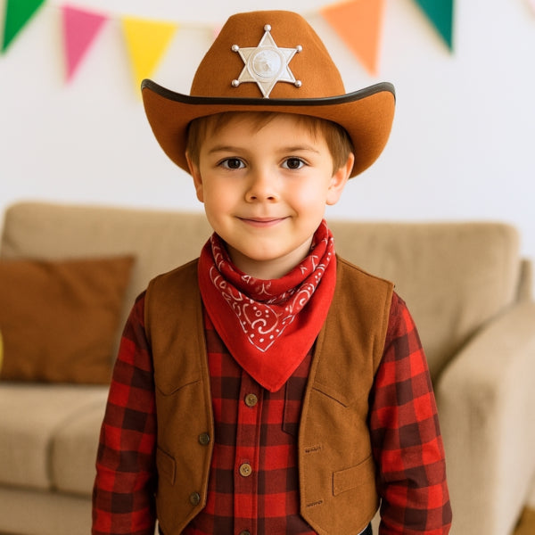 Children's Felt Cowboy Hat Brown/black