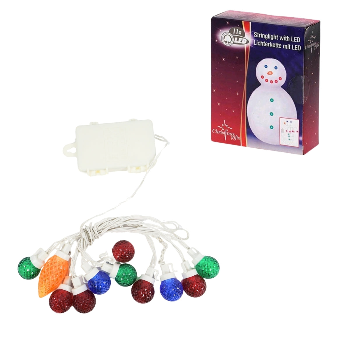 Battery-operated Led Snowman String Lights 275 Cm