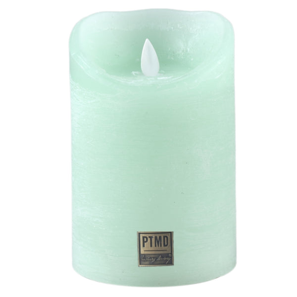 Ptmd elemmel működő Led oszlopos gyertya L Sage Green 10 X 15 cm