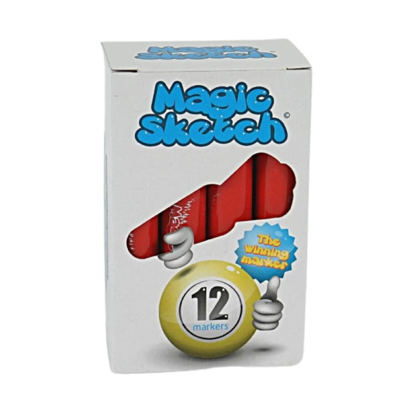 402084 Markere Magic Sketch Roșii Cu Miros 12 Cm Set De 12