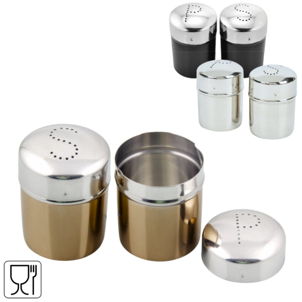 Stainless Steel Salt And Pepper Shaker 7 Cm 3 Assorted Set Of 2