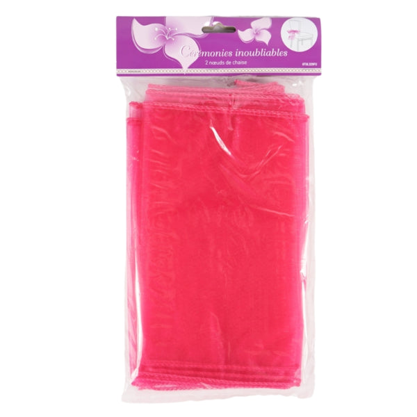 Party-Dekoration, Stuhlschleife, Organza, Fuchsia, 2er-Set