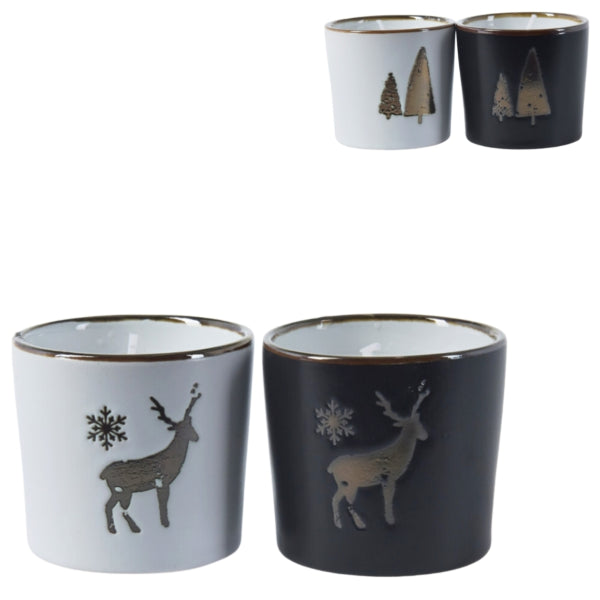 Candle In Jar Christmas 6.5 X 6 Cm 4 Assorted